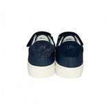 SNEAKER SUN68 Street kid boy in pelle blu navy con velcro e lacci elastici