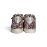 Sneakers primi passi BALOCCHI in nubuk rosa e pelle metallizzata/glitter rosa con velcri