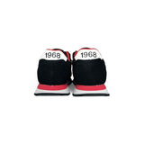 Sneakers ginniche SUN68 baby boy in suede e pelle nero/bianco con velcri