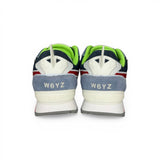 Sneakers ginniche W6YZ in suede grigio/azzurro e tessuto tecnico blu con lacci