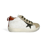 Sneakers LESCOUCOU in pelle panna e suede beige con lacci e zip laterale