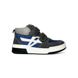 Sneaker BALOCCHI in suede antracite e pelle blu con velcri