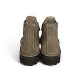 Stivaletti LESCOUCOU in nubuk tortora con elastico grigio e zip interna