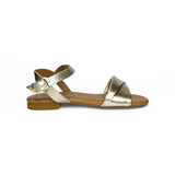 Sandali LESCOUCOU in pelle metallizzata oro
