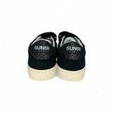 SNEAKER SUN68 Street kid girl in pelle e suede neri con velcro e lacci elastici