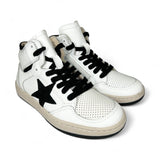 Sneakers CIAO BIMBI basket mid in pelle e nera con lacci e zip laterale