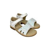 Sandali Primi Passi BALOCCHI in pelle bianca e glitter con strap