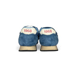 Sneakers ginniche SUN68 First Step boy in suede effetto vintage e nylon avio con velcro