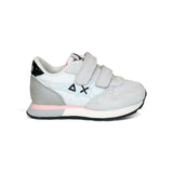 Sneakers ginniche SUN68 Kid girl in suede e nylon bianco con velcri