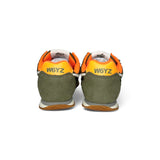 Sneakers ginniche W6YZ in suede e tessuto tecnico verde militare con velcri