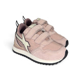 Sneakers ginniche W6YZ in suede e tessuto tecnico cipria/rosa con velcri