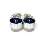 Sneakers primi passi FALCOTTO in pelle bianca e suede grigio con velcri