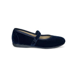 Bebè/Ballerina BATILAS in velluto blu con velcro