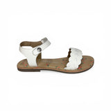 Sandali GIOSEPPO KIDS in pelle bianca con intreccio