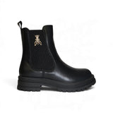 Stivaletti chelsea PATRIZIA PEPE GIRL in pelle nera con applicazione, elastico e zip interna