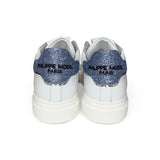 Sneakers PHILIPPE MODEL junior TEMPLE in pelle bianca e glitter azzurro