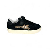 SNEAKER SUN68 Street kid girl in pelle e suede neri con velcro e lacci elastici