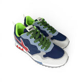 Sneakers ginniche W6YZ in suede grigio/azzurro e tessuto tecnico blu con lacci