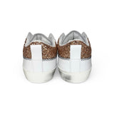 Sneakers PHILIPPE MODEL junior PARIS in pelle bianca e glitter copper ramato