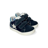 Sneakers primi passi BALOCCHI in suede e nylon blu con velcri