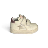 Sneakers primi passi FALCOTTO in pelle burro/oro/rosa con velcri ì