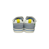 Sneakers primi passi BALOCCHI in suede grigio/azzurro e tessuto bianco con velcri