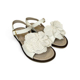 Sandali LESCOUCOU in nappa panna con fiore