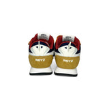 Sneakers ginniche W6YZ in suede e tessuto tecnico blu/beige/arancio con velcri