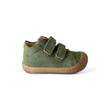 Sneakers Primi Passi LUNELLA in suede verde bosco con velcri