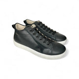 Sneaker LESCOUCOU in pelle nera con lacci e zip laterale