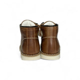 Scarponcini primi passi GIOIE ECOLOGICHE in pelle cuoio con lacci e zip interna