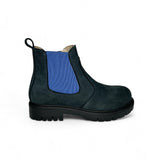 Stivaletti LESCOUCOU blu navy con elastico royal e zip interna