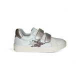 Sneakers BALOCCHI in pelle e tessuto bianco/dettagli cipria con velcri