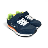 Sneakers ginnica SUN68 Kid boy blu navy con lacci elastici e velcro
