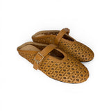 Sabot PATRIZIA PEPE GIRL in pelle intrecciata cognac