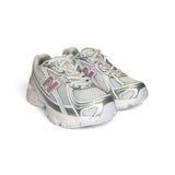 Sneakers ginniche NEWBALANCE 740 bianco/silver/rosa con lacci elastici