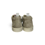 Sneakers primi passi FALCOTTO in suede taupe con lacci rosa e zip laterale