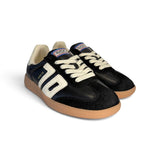 Sneakers BACK70 in suede e pelle nera/bianca con lacci