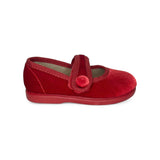 Bebè/Ballerina BATILAS in velluto rosso con velcro