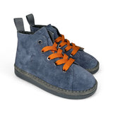 Polacchino PANCHIC in suede cobalto con lacci e cerniera