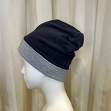 Cappello double face blu/grigio CAPOCUBO in felpa di cotone