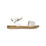 Sandali L'ANGOLO DEL CUOIO in pelle e glitter bianco