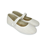 Bebè/Ballerina BATILAS in lino bianco con velcro