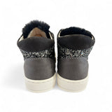 SNEAKERS BALOCCHI in nubuk grigio antracite e pelle metallizzata antracite con velcri