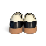 Sneakers BACK70 in suede e pelle nera/bianca con lacci