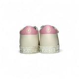 Sneakers primi passi FALCOTTO in pelle panna e suede rosa con velcri