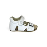 Sandali Primi Passi FALCOTTO in pelle bianca con fibbia e strap