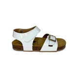 Sandali BALOCCHI BIO in vernice bianca effetto brillantinato con chiusura a velcro