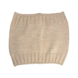 Cappello beige GIO HIGUAMY misto lana con doppio pompon in volpe ecologica