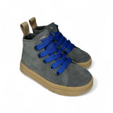 Polacchino PANCHIC in suede antracite con lacci e cerniera